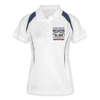 Les meilleurs pères sont promus au Papa Shirt - Polo respirant Femme - blanc/marine - Devant