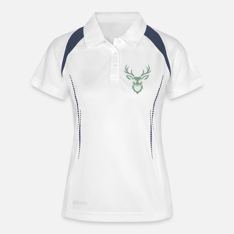 Hirschkopf - Women's Polo breathable - white/navy