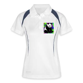 panda - Polo respirant Femme - blanc/marine - Devant