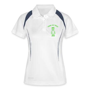 Trick or Treat Neon Monster Grüne - Frauen Polo atmungsaktiv - Weiß/Navy - Vorne