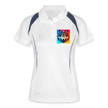 Loup - Polo respirant Femme - blanc/marine - Devant