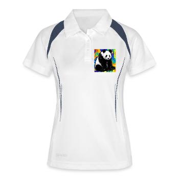 panda - Polo respirant Femme - blanc/marine - Devant