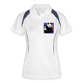panda - Polo respirant Femme - blanc/marine - Devant