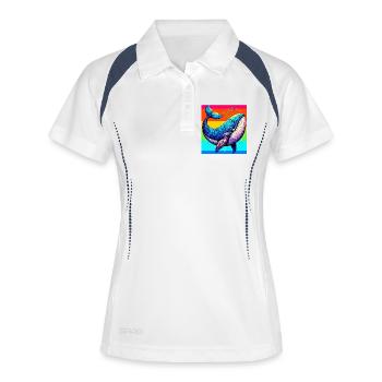 whale - Women's Polo breathable - white/navy - Front