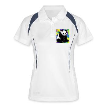 panda - Polo respirant Femme - blanc/marine - Devant