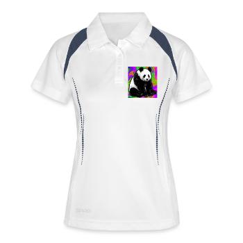 panda - Polo respirant Femme - blanc/marine - Devant