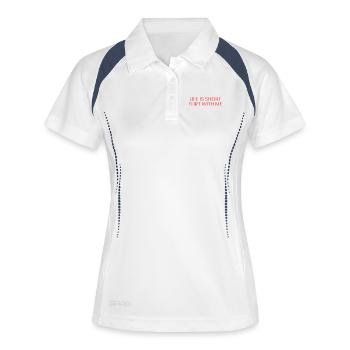 Short Life flirtet mit mir - Frauen Polo atmungsaktiv - Weiß/Navy - Vorne