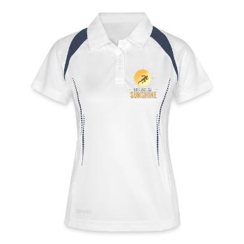 Soyez votre propre rayon de soleil pour la course - Polo respirant Femme - blanc/marine - Devant