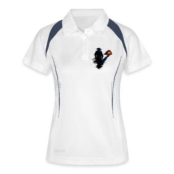Sentier urbain nocturne samouraï avec lanterne - Polo respirant Femme - blanc/marine - Devant