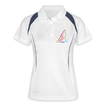 Graphique pour amateurs de VTT - Polo respirant Femme - blanc/marine - Devant