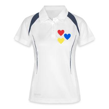 Trio of hearts in primary colors - Women's Polo breathable - white/navy - Front