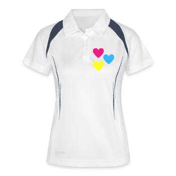 Tricolor Hearts Pop Print - Women's Polo breathable - white/navy - Front