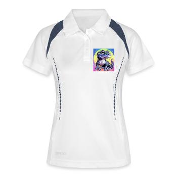 Gecko - Polo respirant Femme - blanc/marine - Devant