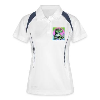 Gecko - Polo respirant Femme - blanc/marine - Devant
