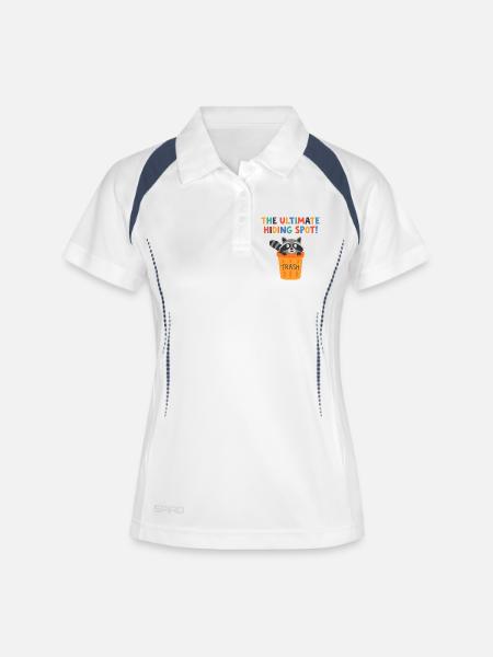 Raccoon in Trashcan Hideout - Women's Polo breathable - white/navy