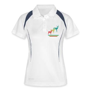 Antilopen Silhouetten Safari - Frauen Polo atmungsaktiv - Weiß/Navy - Vorne