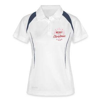 Merry Christmas Vibes Weihnachts Geschenk - Frauen Polo atmungsaktiv - Weiß/Navy - Vorne