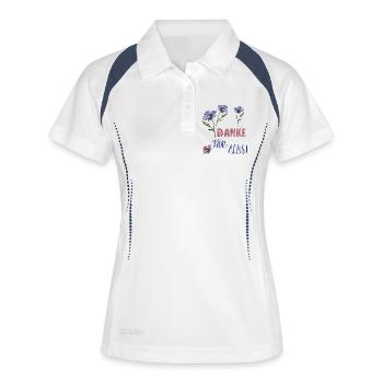 Danke Für Alles  - Frauen Polo atmungsaktiv - Weiß/Navy - Vorne