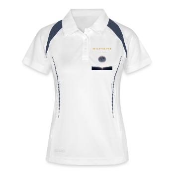 Guérissez en silence – Laissez la paix parler - Polo respirant Femme - blanc/marine - Devant