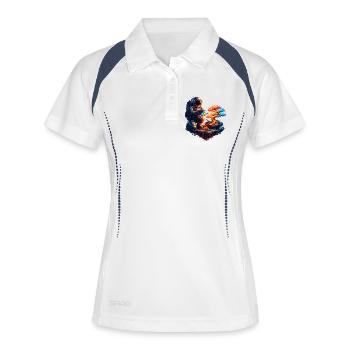 Bonsaï Jardinier Cosmique - Polo respirant Femme - blanc/marine - Devant