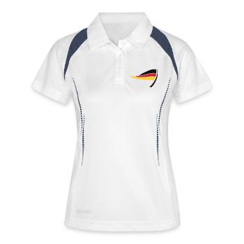 Flotte du drapeau allemand - Polo respirant Femme - blanc/marine - Devant