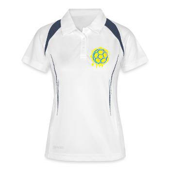 une Handball Graffiti - Polo respirant Femme - blanc/marine - Devant