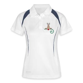 Noël - Polo respirant Femme - blanc/marine - Devant