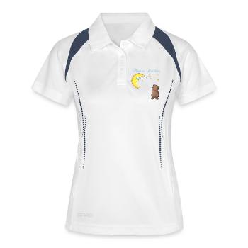 Mamas Liebling - Frauen Polo atmungsaktiv - Weiß/Navy - Vorne