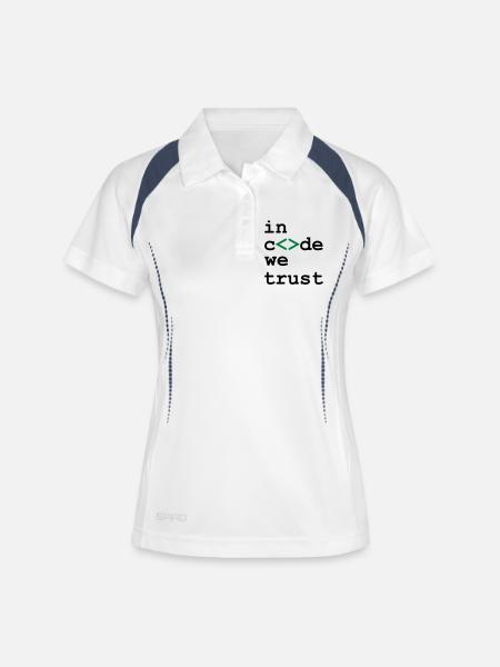 [ In code we trust ] - Women's Polo breathable - white/navy