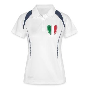Drapeau brossé du Bouclier d’Italie - Polo respirant Femme - blanc/marine - Devant
