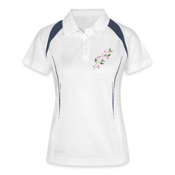 cherry blossom - Women's Polo breathable - white/navy - Front