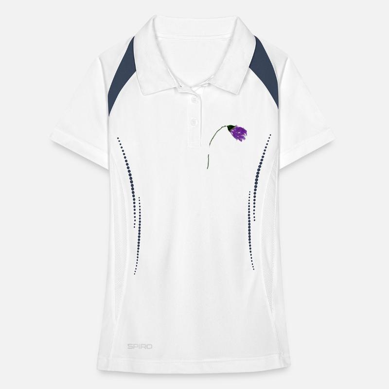 Fleur de violette à surface abstraite Polo respirant Femme