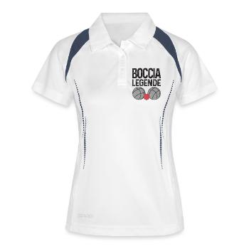 Bocciaspieler Boccia Legende Kugeln Boccia - Frauen Polo atmungsaktiv - Weiß/Navy - Vorne