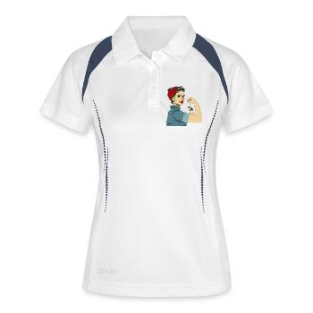 FEMMES FORTES - Polo respirant Femme - blanc/marine - Devant