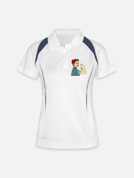 STRONG WOMEN - Women's Polo breathable - white/navy