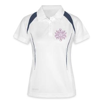 Sonne Mehndi Summer Vibes - Frauen Polo atmungsaktiv - Weiß/Navy - Vorne