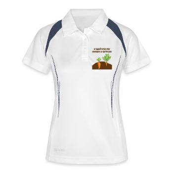jardinage, jardiner, fan de jardinage - Polo respirant Femme - blanc/marine - Devant