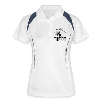 Cerf noir animal totem - Polo respirant Femme - blanc/marine - Devant