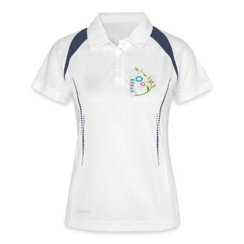 amour vrilles de fleurs d’amour - Polo respirant Femme - blanc/marine - Devant