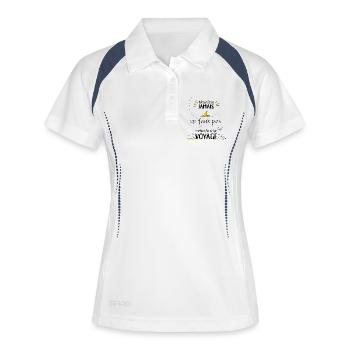 Ne laisse jamais un faux pas... - Polo respirant Femme - blanc/marine - Devant
