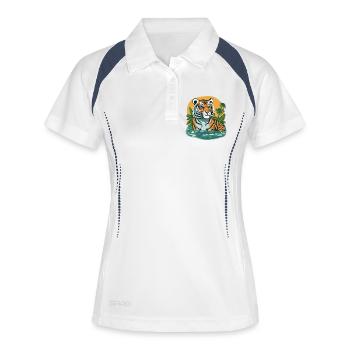 Tiger Print Jungle - Women's Polo breathable - white/navy - Front