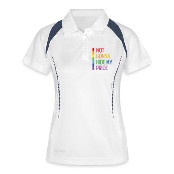 Pride Month LGBTQ - Ich werde meinen Stolz nicht verstecken - Frauen Polo atmungsaktiv - Weiß/Navy - Vorne