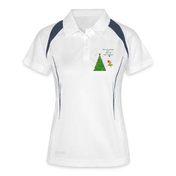Merry Christmas Peace - Frauen Polo atmungsaktiv - Weiß/Navy - Vorne