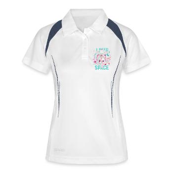 I need Space Astronaut - Frauen Polo atmungsaktiv - Weiß/Navy - Vorne