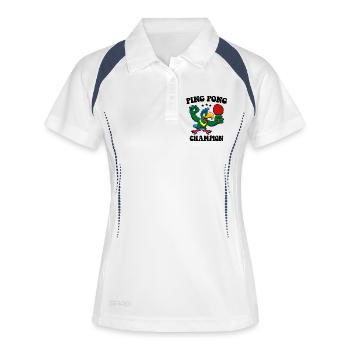 Ping Pong Champion Design Tennis de table et - Polo respirant Femme - blanc/marine - Devant