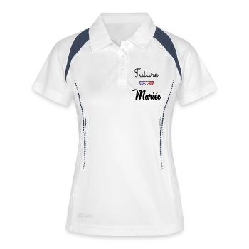 FUTURE MARIEE. EVJF - Polo respirant Femme - blanc/marine - Devant