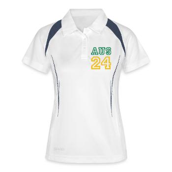 Australia Australien - Women's Polo breathable - white/navy - Front