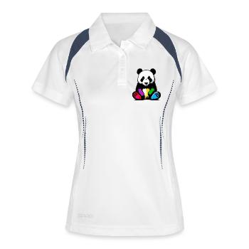 Panda - Polo respirant Femme - blanc/marine - Devant
