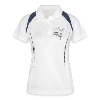 Bon anniversaire - Polo respirant Femme - blanc/marine - Devant
