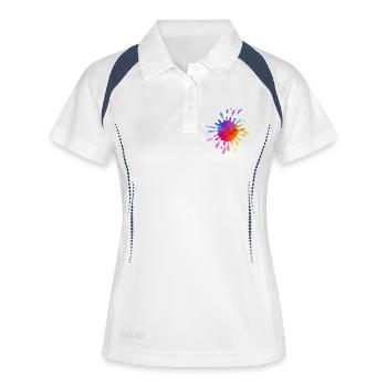 Colorful Splash of Color - Gradient Watercolor - Women's Polo breathable - white/navy - Front